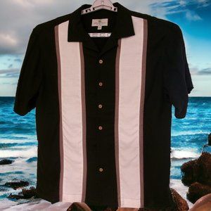 VTG Island Shores Camp Bowling Hawaiin Silk Men's Shirt L Christmas EUC